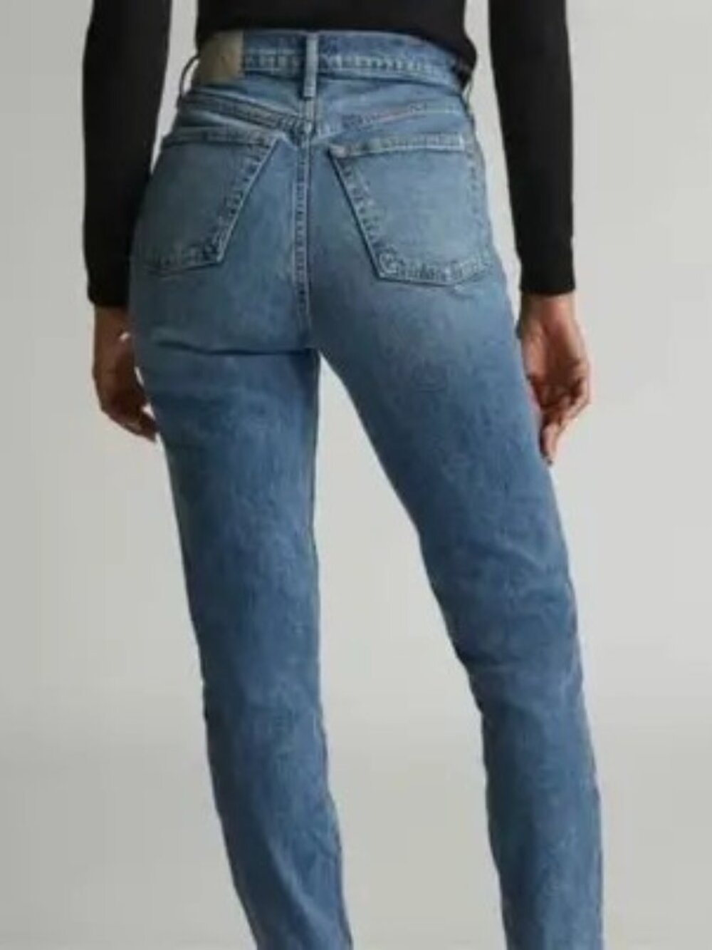 Everlane 100% Organic Cotton Button Fly Curvy 90s Cheeky Straight Jeans 26